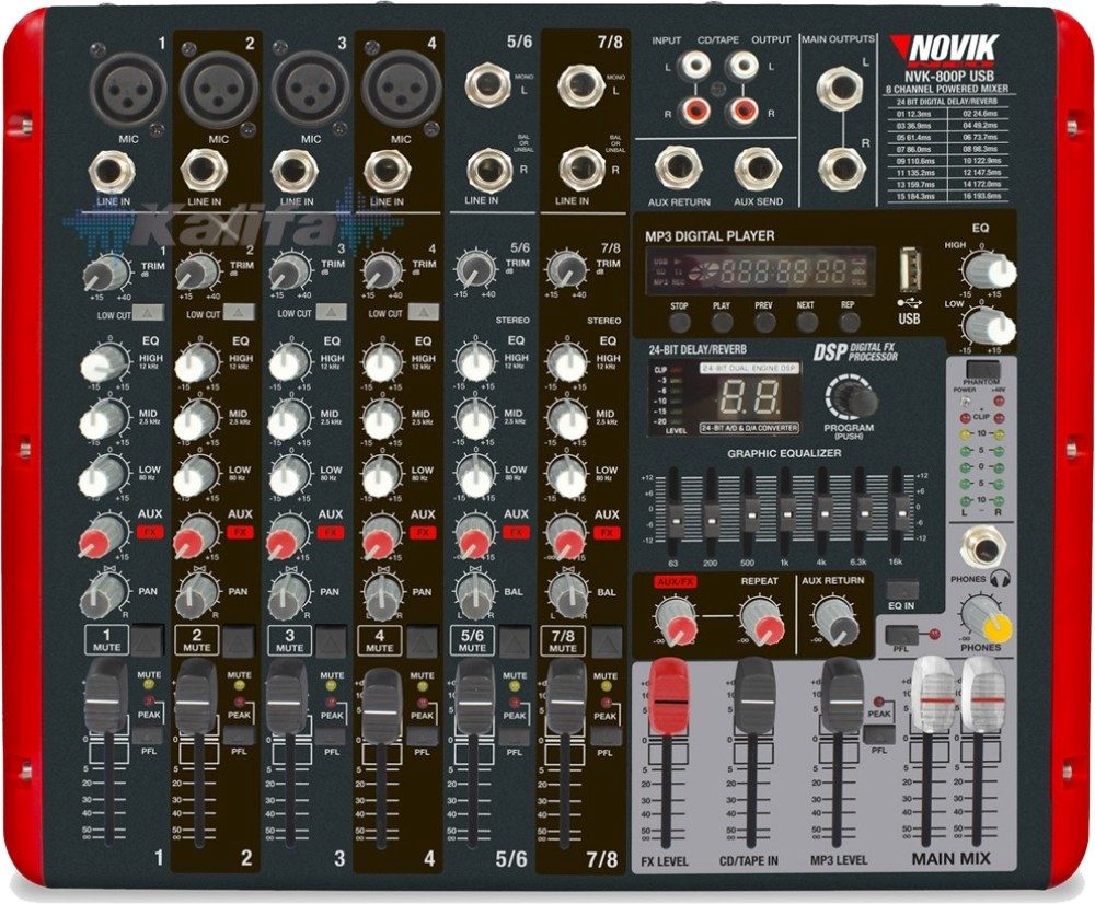 CONSOLA AMPLIFICADA NVK-800P USB NOVIK
