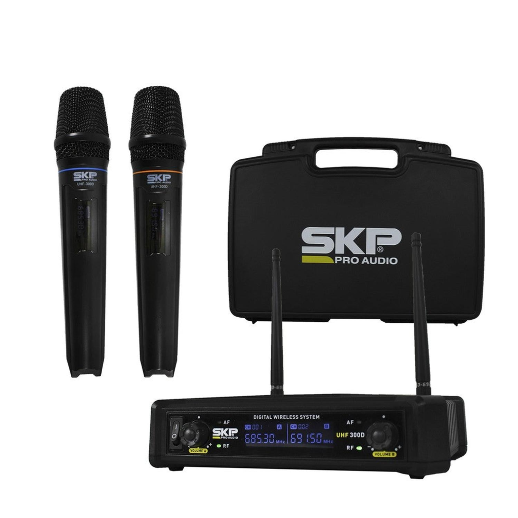 MICROFONO DOBLE INALAMBRICO UHF 300D SKP
