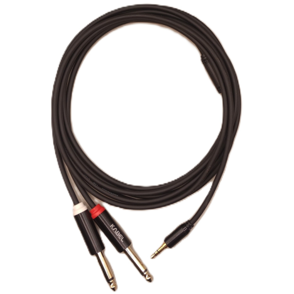 CABLE PLUG 3,5MM A DOS DE 6,35MM DE 1MT KM-C-3 KABEL