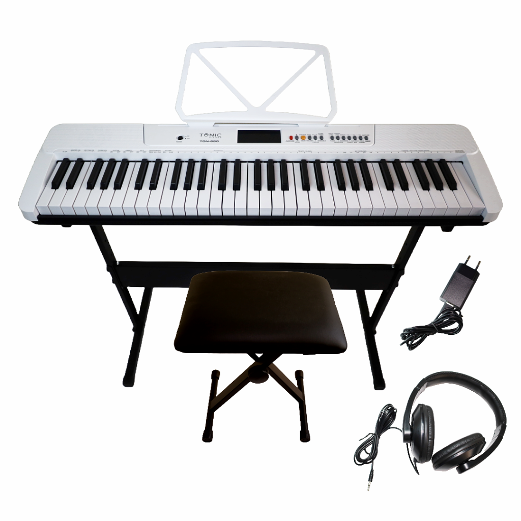 TECLADO PORTATIL TON-650+STAND+SIL+AUD TONIC