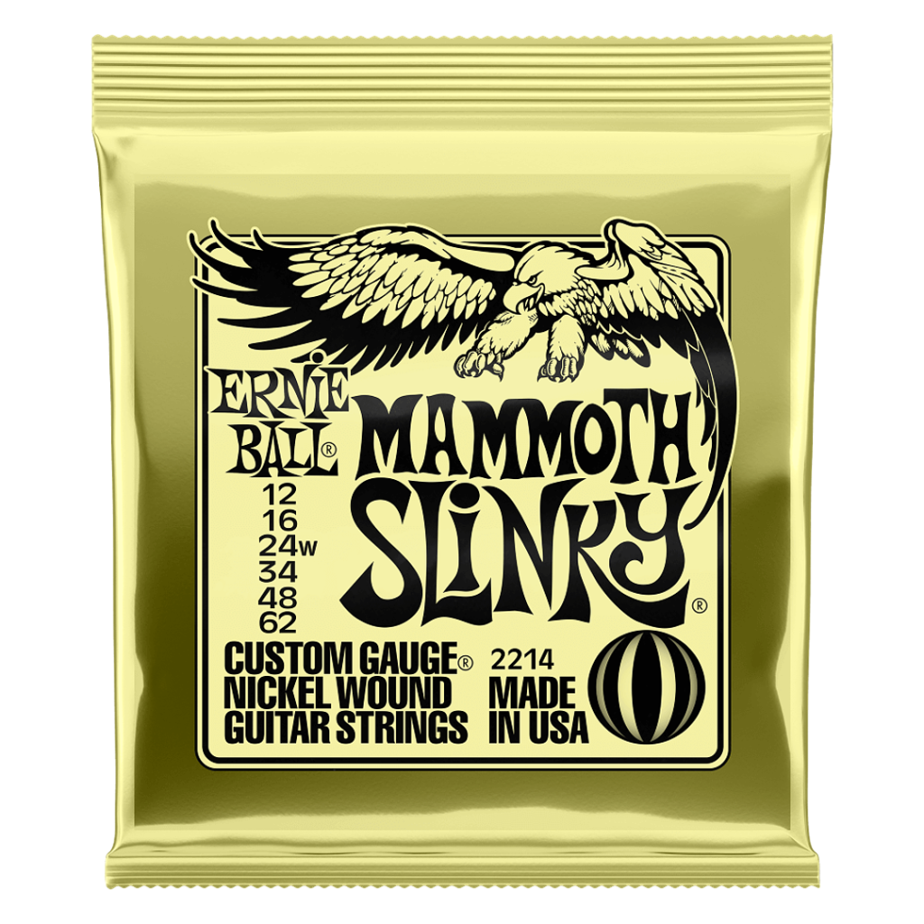 SET DE CUERDAS GUITARRA ELECT. MAMMOTH SLINKY 12 โ 62 ERNIE BALL