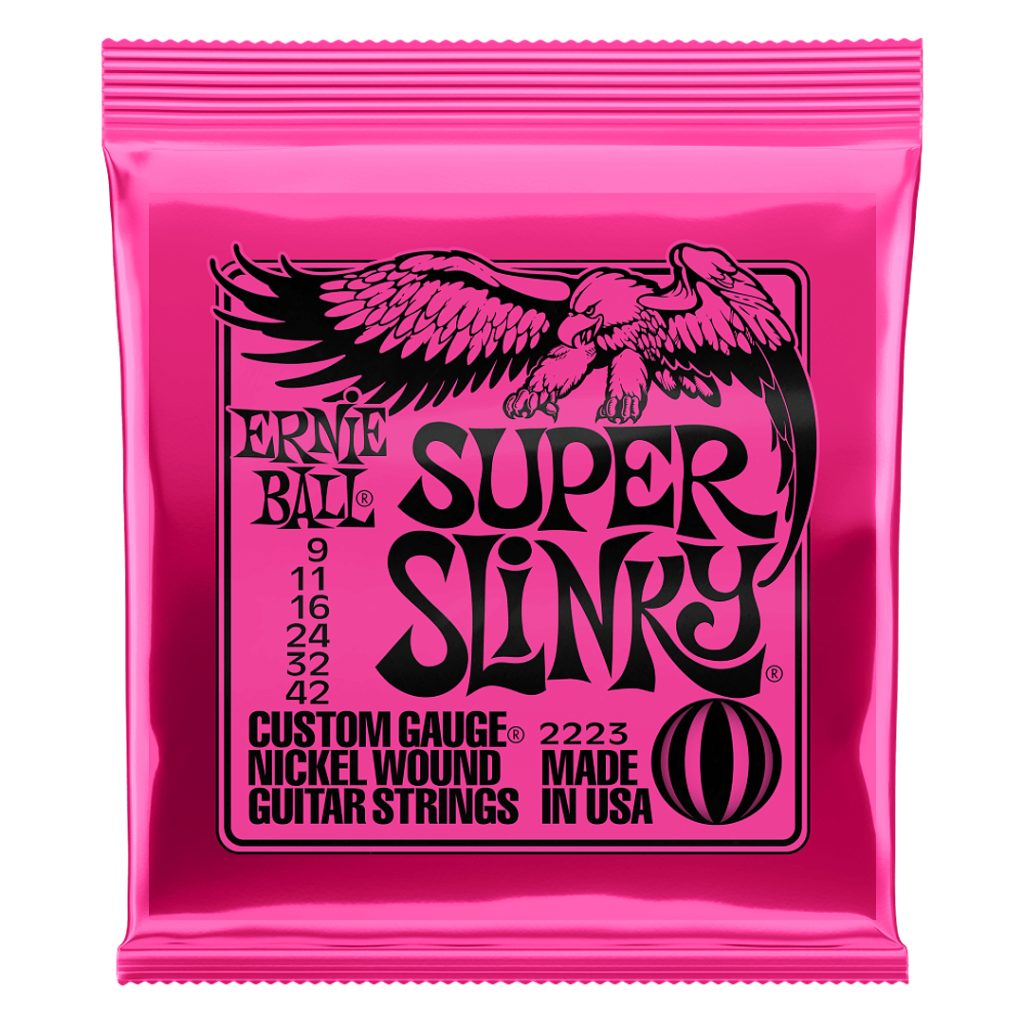 SET DE CUERDAS GUITARRA ELECTRICA SUPER SLINKY 9 – 42 ERNIE BALL