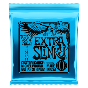 SET DE CUERDAS GUITARRA ELECT. EXTRA SLINKY 8–38 ERNIE BALL