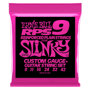 SET DE CUERDAS GUITARRA ELECT. SUPER SLINKY RPS 9–42 ERNIE BALL