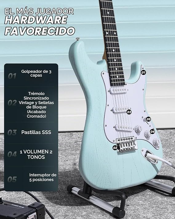 PACK GUITARRA ELECTRICA DST-80 EC6960 DONNER - Imagen 2