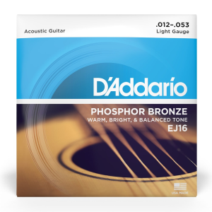 SET DE CUERDAS GUITARRA ACUSTICA 12-53 EJ16 DADDARIO