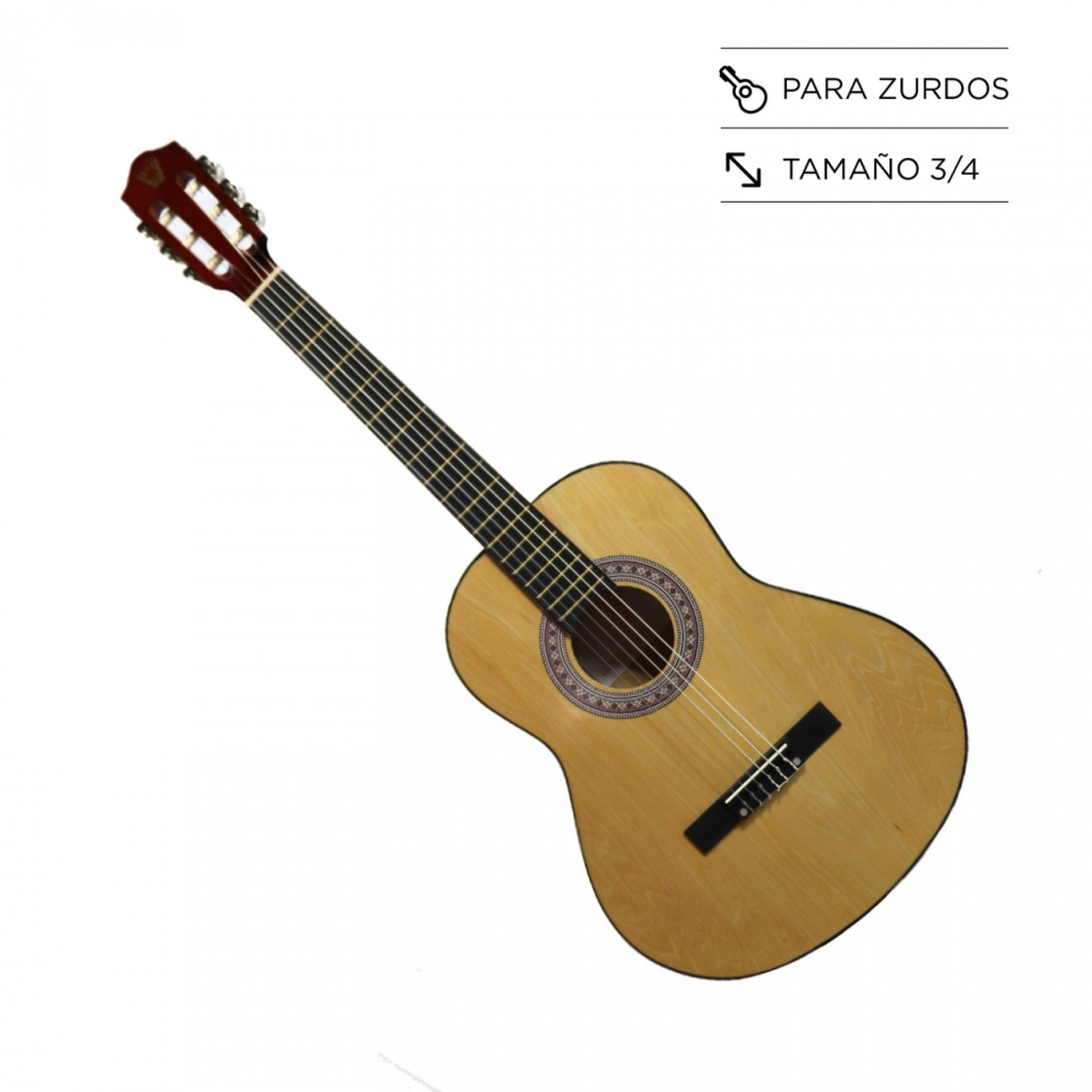 GUITARRA CLASICA ZURDA 3/4 NYLON DAG-CADET-LH WOTAN