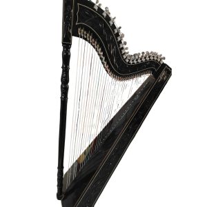 ARPA PROFESIONAL TALLADA NEGRA CON AFINADORES DE LUTHIER