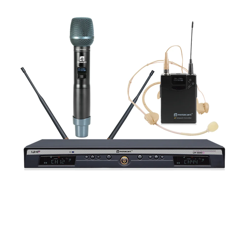 MICROFONO INALAMBRICO CINTILLO Y MANO UR-222D RELACART